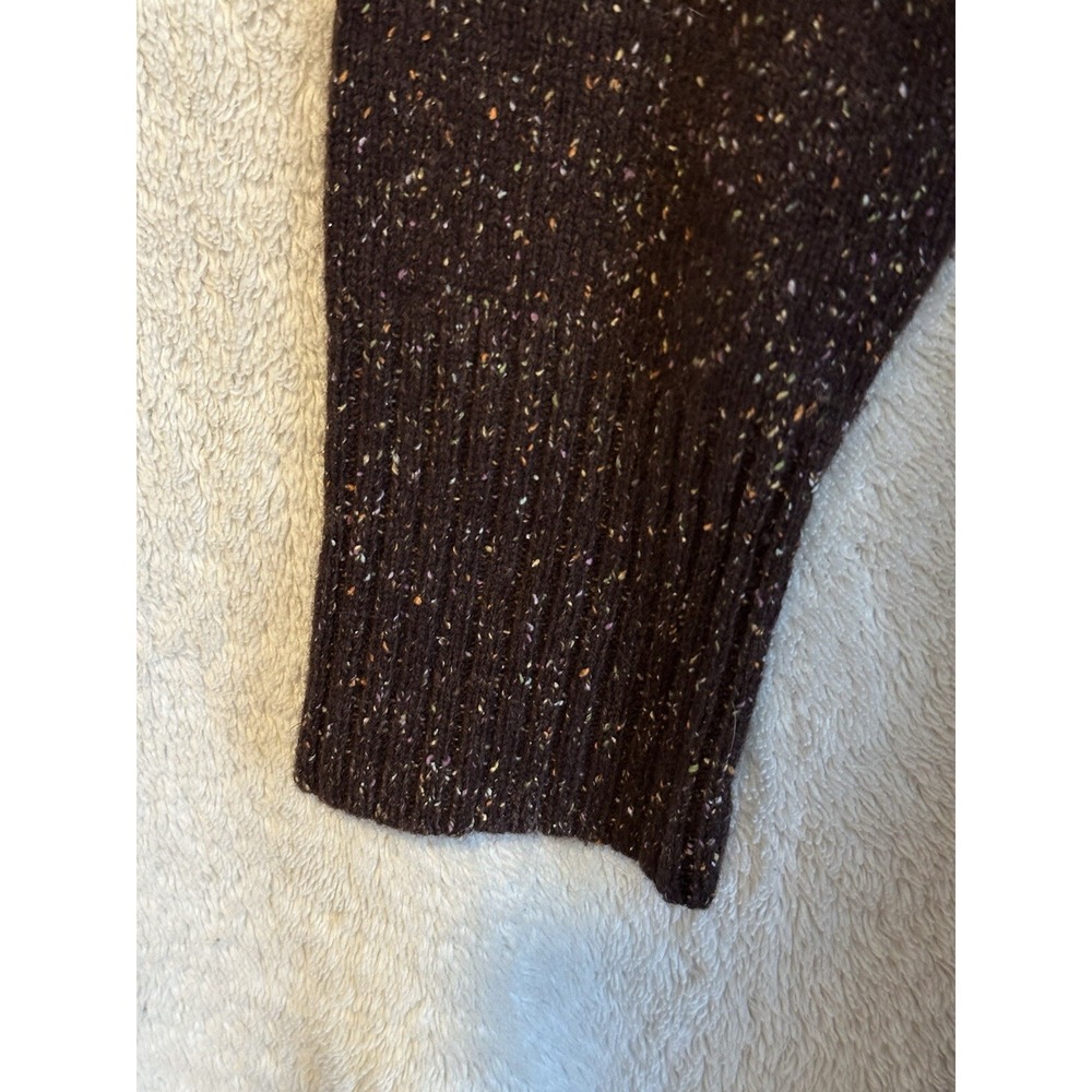 EILEEN FISHER Sweater Women Medium Long Wool Angora Silk Cardigan Brown Speckled - Picture 6 of 12